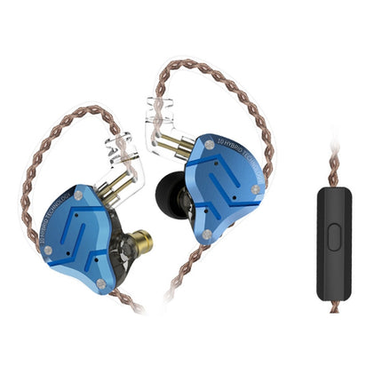 KZ ZS10 Pro 10-unit Ring Iron Gaming In-ear Wired Earphone, Mic Version(Diamond Blue)-garmade.com