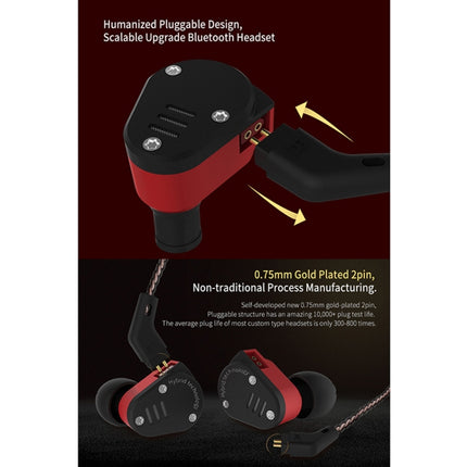 KZ ZSA Ring Iron Hybrid Drive Sport In-ear Wired Earphone, Mic Version(Black Red)-garmade.com