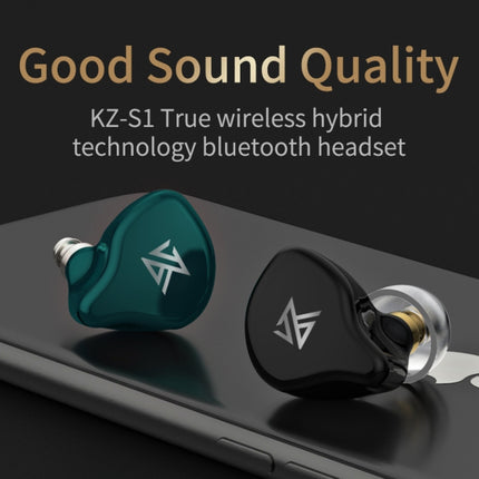 KZ S1 1DD+1BA Hybrid Technology Wireless Bluetooth 5.0 Stereo In-ear Sports Earphone with Microphone(Green)-garmade.com