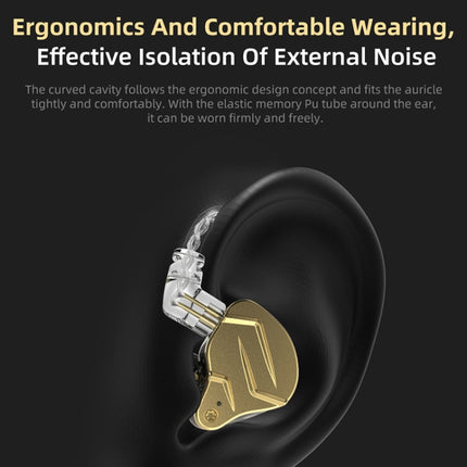 KZ ZSN Pro X Ring Iron Hybrid Drive Metal In-ear Wired Earphone, Standard Version(Gold)-garmade.com