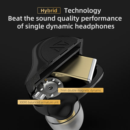 KZ S2 1DD+1BA Hybrid Technology Wireless Bluetooth Sports In-ear TWS Earphone(White)-garmade.com