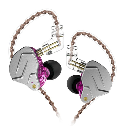 KZ ZSN Pro Ring Iron Hybrid Drive Metal In-ear Wired Earphone, Standard Version(Purple)-garmade.com