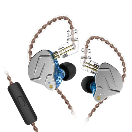 KZ ZSN Pro Ring Iron Hybrid Drive Metal In-ear Wired Earphone, Mic Version(Blue)-garmade.com