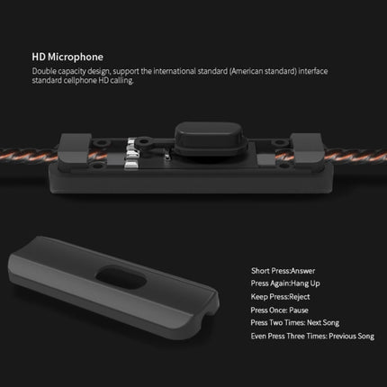 KZ ZSR 6-unit Ring Iron In-ear Wired Earphone, Mic Version(Black)-garmade.com
