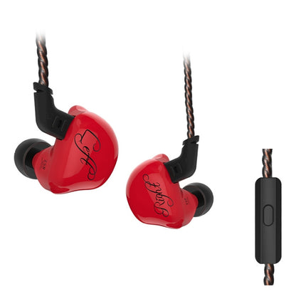KZ ZSR 6-unit Ring Iron In-ear Wired Earphone, Mic Version(Red)-garmade.com