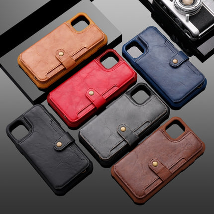 For iPhone 11 Buckle Zipper Shockproof Protective Case with Holder & Card Slots & Wallet & Lanyard & Photos Frame(Blue)-garmade.com