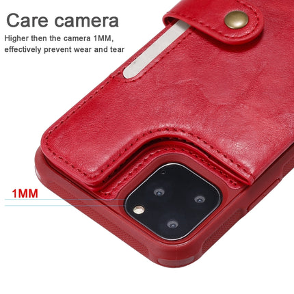For iPhone 11 Pro Buckle Zipper Shockproof Protective Case with Holder & Card Slots & Wallet & Lanyard & Photos Frame(Black)-garmade.com
