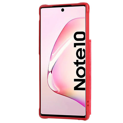 For Galaxy Note 10 Buckle Zipper Shockproof Protective Case with Holder & Card Slots & Wallet & Lanyard & Photos Frame(Red)-garmade.com