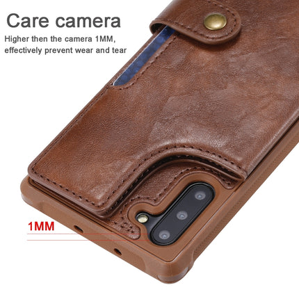 For Galaxy Note 10 Buckle Zipper Shockproof Protective Case with Holder & Card Slots & Wallet & Lanyard & Photos Frame(Gray)-garmade.com