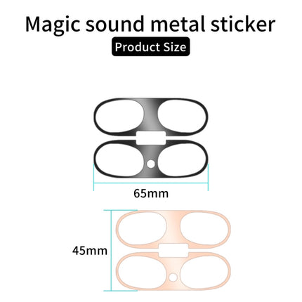 For Beats Studio Buds Wireless Bluetooth Earphone Magic Sound Metal Protective Sticker(Black)-garmade.com