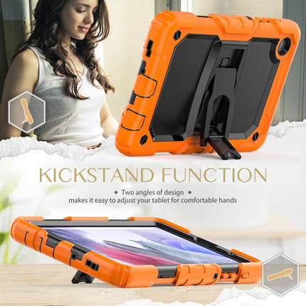 Shockproof Colorful Silica Gel + PC Protective Case with Holder & Shoulder Strap For Samsung Galaxy A7 Lite T220 / T225(Orange)-garmade.com
