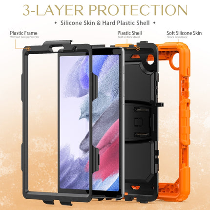Shockproof Colorful Silica Gel + PC Protective Case with Holder & Shoulder Strap For Samsung Galaxy A7 Lite T220 / T225(Orange)-garmade.com