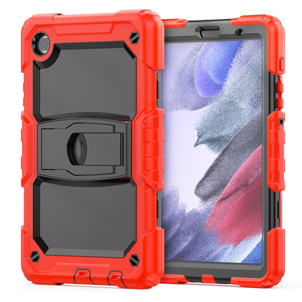 Shockproof Colorful Silica Gel + PC Protective Case with Holder & Shoulder Strap For Samsung Galaxy A7 Lite T220 / T225(Red)-garmade.com