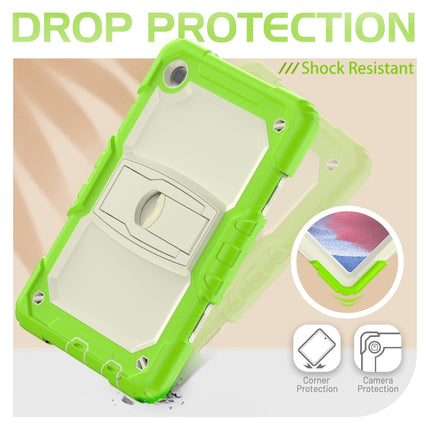 Shockproof Colorful Silica Gel + PC Protective Case with Holder & Shoulder Strap For Samsung Galaxy A7 Lite T220 / T225(Yellow Green)-garmade.com