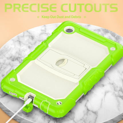 Shockproof Colorful Silica Gel + PC Protective Case with Holder & Shoulder Strap For Samsung Galaxy A7 Lite T220 / T225(Yellow Green)-garmade.com