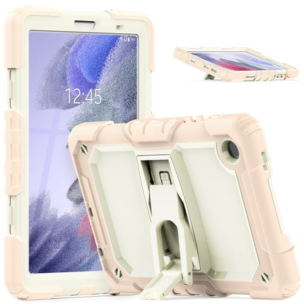 Shockproof Colorful Silica Gel + PC Protective Case with Holder & Shoulder Strap For Samsung Galaxy A7 Lite T220 / T225(Rose Gold)-garmade.com