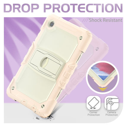 Shockproof Colorful Silica Gel + PC Protective Case with Holder & Shoulder Strap For Samsung Galaxy A7 Lite T220 / T225(Rose Gold)-garmade.com