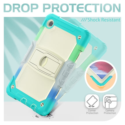Shockproof Colorful Silica Gel + PC Protective Case with Holder & Shoulder Strap For Samsung Galaxy A7 Lite T220 / T225(Colorful Blue)-garmade.com