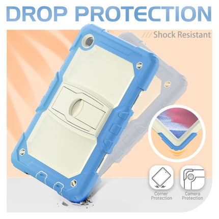 Shockproof Colorful Silica Gel + PC Protective Case with Holder & Shoulder Strap For Samsung Galaxy A7 Lite T220 / T225(Cyan Blue)-garmade.com