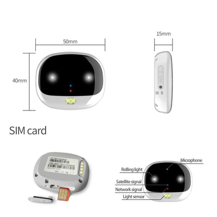 ReachFar RF-V47 IP67 Multi-function Mini GPS Pet Tracker with LED Light & Silicone Case(Black)-garmade.com