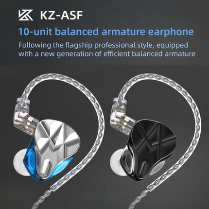 KZ ASF 10-unit Balance Armature Monitor HiFi In-Ear Wired Earphone No Mic(Blue)-garmade.com