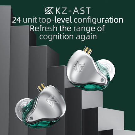 KZ AST 24-unit Balance Armature Monitor HiFi In-Ear Wired Earphone No Mic(Green)-garmade.com