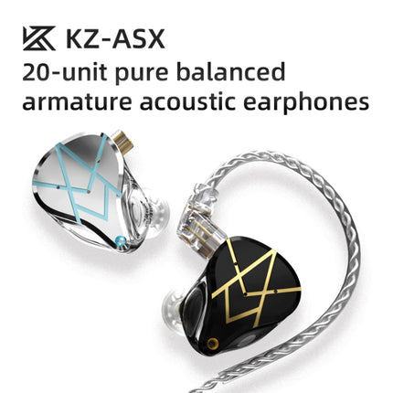 KZ ASX 20-unit Balance Armature Monitor HiFi In-Ear Wired Earphone No Mic(Silver)-garmade.com