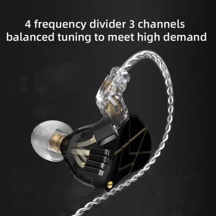 KZ ASX 20-unit Balance Armature Monitor HiFi In-Ear Wired Earphone With Mic(Silver)-garmade.com