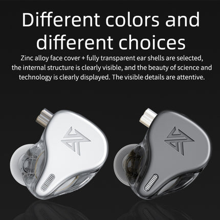 KZ DQ6 3-unit Dynamic HiFi In-Ear Wired Earphone No Mic(Grey)-garmade.com