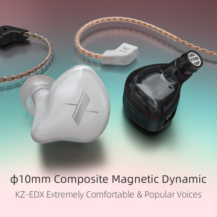 KZ EDX Dynamic Monitor HiFi In-Ear Wired Earphone No Mic(White)-garmade.com