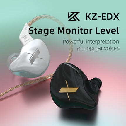 KZ EDX Dynamic Monitor HiFi In-Ear Wired Earphone With Mic(White)-garmade.com