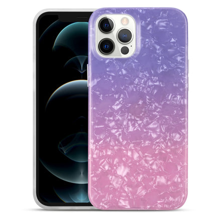 Gradient Color Shell Texture IMD TPU Shockproof Case For iPhone 13(Gradient Purple Pink)-garmade.com