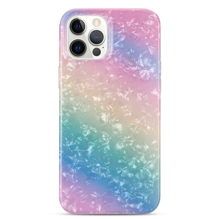 Gradient Color Shell Texture IMD TPU Shockproof Case For iPhone 13(Gradient Rainbow)-garmade.com