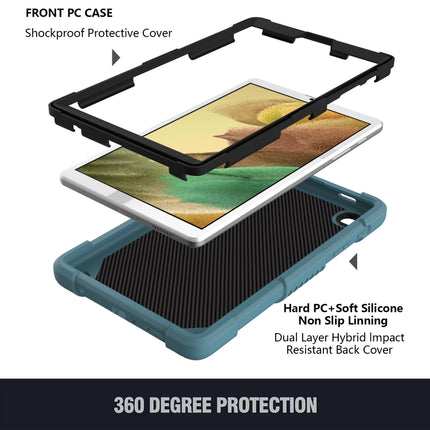 Pure Color PC + Silicone Anti-drop Protective Case with Butterfly Shape Holder & Pen Slot For Samsung Galaxy Tab A7 Lite 8.7 SM-T220 / SM-T225(Dark Green)-garmade.com