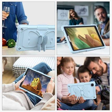 Pure Color PC + Silicone Anti-drop Protective Case with Butterfly Shape Holder & Pen Slot For Samsung Galaxy Tab A7 Lite 8.7 SM-T220 / SM-T225(Ice Crystal Blue)-garmade.com