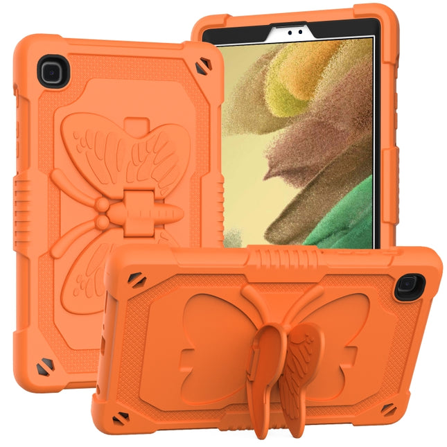Pure Color PC + Silicone Anti-drop Protective Case with Butterfly Shape Holder & Pen Slot For Samsung Galaxy Tab A7 Lite 8.7 SM-T220 / SM-T225(Kumquat)-garmade.com