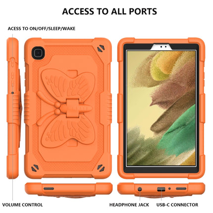 Pure Color PC + Silicone Anti-drop Protective Case with Butterfly Shape Holder & Pen Slot For Samsung Galaxy Tab A7 Lite 8.7 SM-T220 / SM-T225(Kumquat)-garmade.com