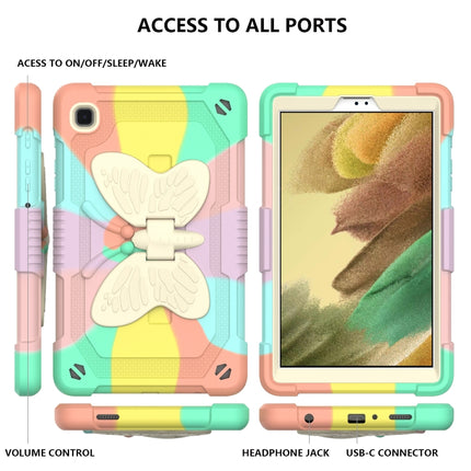 Beige PC + Silicone Anti-drop Protective Case with Butterfly Shape Holder & Pen Slot For Samsung Galaxy Tab A7 Lite 8.7 SM-T220 / SM-T225(Colorful Rose Gold)-garmade.com