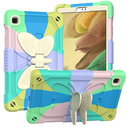 Beige PC + Silicone Anti-drop Protective Case with Butterfly Shape Holder & Pen Slot For Samsung Galaxy Tab A7 Lite 8.7 SM-T220 / SM-T225(Colorful Green)-garmade.com