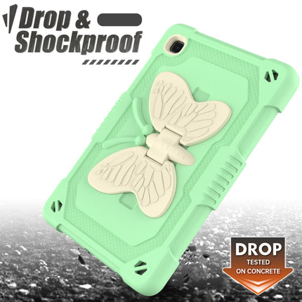 Beige PC + Silicone Anti-drop Protective Case with Butterfly Shape Holder & Pen Slot For Samsung Galaxy Tab A7 Lite 8.7 SM-T220 / SM-T225(Beige + Fresh Green)-garmade.com