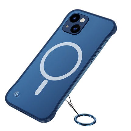 Frosted Soft Four-corner Shockproof Magsafe Case For iPhone 13 mini(Blue)-garmade.com