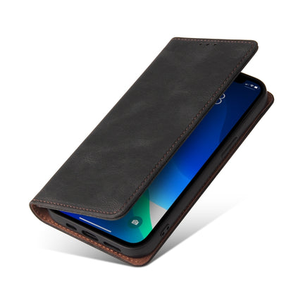 Simple Suction Closure Horizontal Flip Leather Case with Holder & Card Slot & Wallet For iPhone 13 Pro Max(Black)-garmade.com