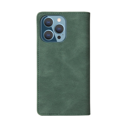 Simple Suction Closure Horizontal Flip Leather Case with Holder & Card Slot & Wallet For iPhone 13 Pro Max(Green)-garmade.com