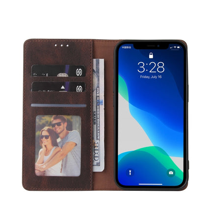 Simple Suction Closure Horizontal Flip Leather Case with Holder & Card Slot & Wallet For iPhone 13 Pro Max(Brown)-garmade.com
