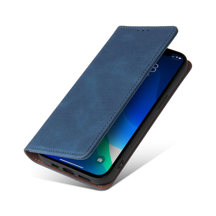 Simple Suction Closure Horizontal Flip Leather Case with Holder & Card Slot & Wallet For iPhone 13 Pro(Blue)-garmade.com