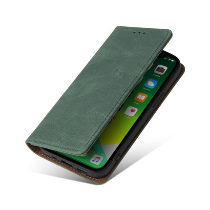 Simple Suction Closure Horizontal Flip Leather Case with Holder & Card Slot & Wallet For iPhone 13(Green)-garmade.com