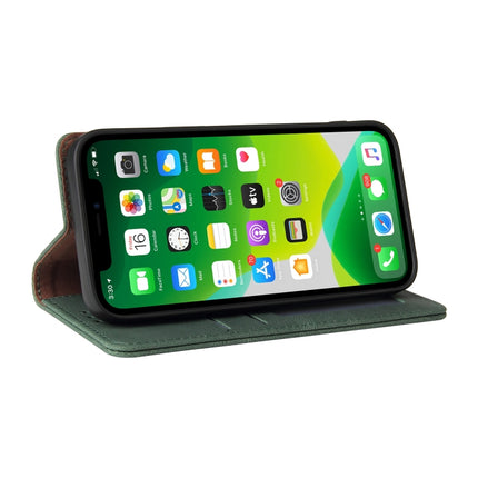 Simple Suction Closure Horizontal Flip Leather Case with Holder & Card Slot & Wallet For iPhone 13 mini(Green)-garmade.com