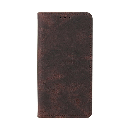 Simple Suction Closure Horizontal Flip Leather Case with Holder & Card Slot & Wallet For iPhone 13 mini(Brown)-garmade.com