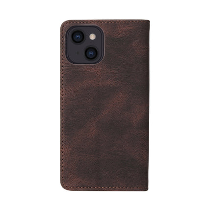 Simple Suction Closure Horizontal Flip Leather Case with Holder & Card Slot & Wallet For iPhone 13 mini(Brown)-garmade.com