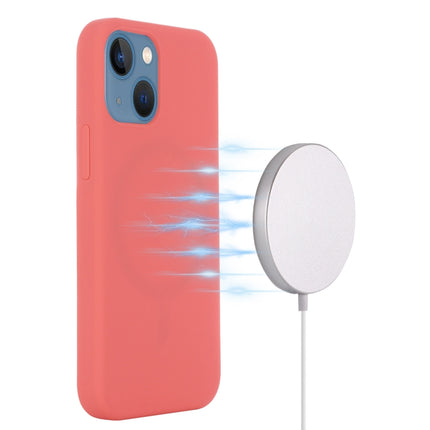 Shockproof Silicone Magnetic Magsafe Case For iPhone 13(Pink Orange)-garmade.com